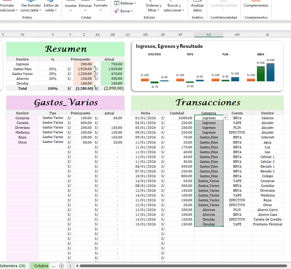 Control de Finanzas Personales Avanzado