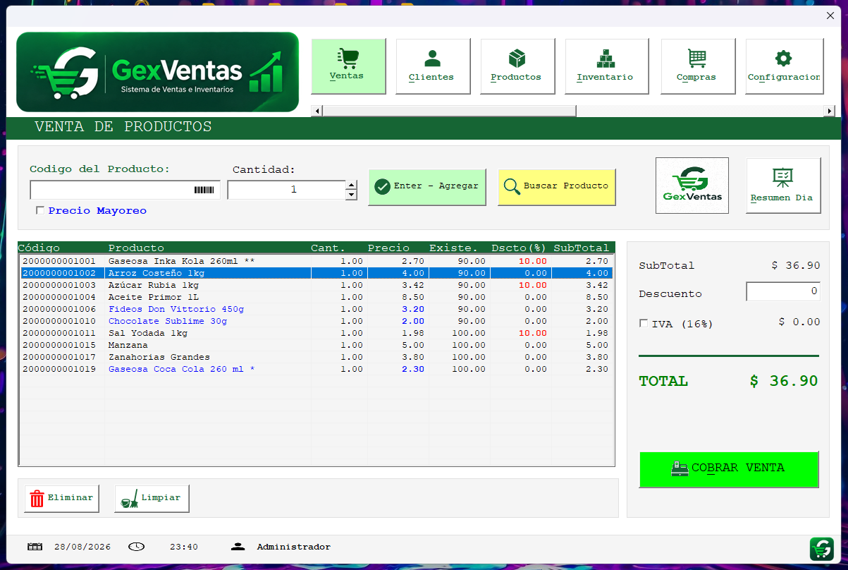 Punto de Venta e Inventario GexVenta - Free