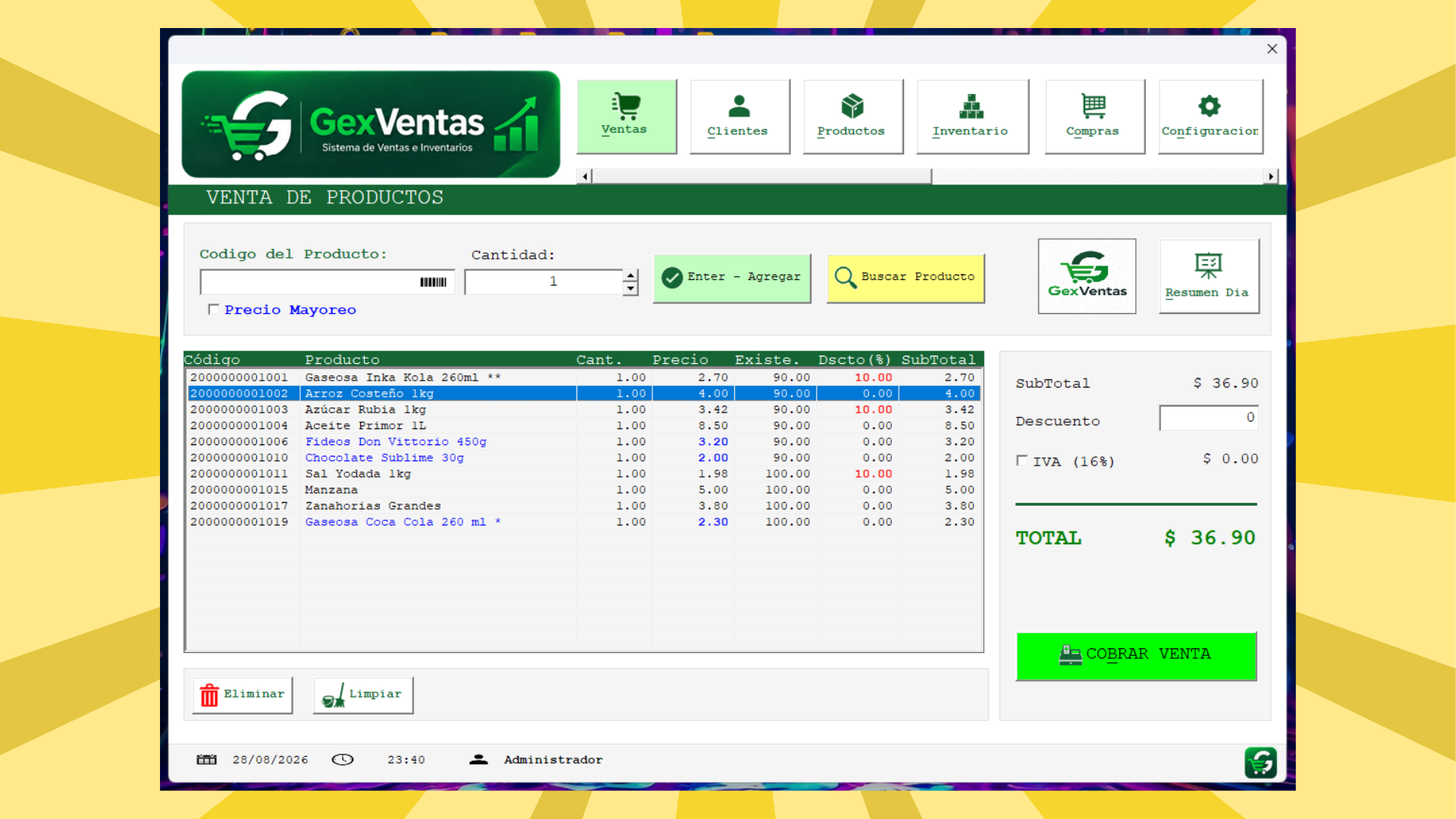 Punto de Venta e Inventario GexVenta PRO