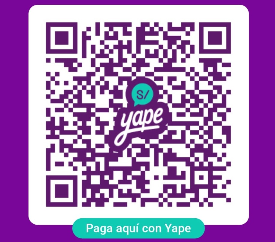 Código QR para pago mediante Yape o Plin